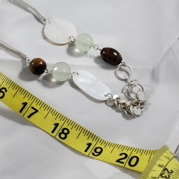 Extra long necklace silver tone beaded flapper - Picture 6 of 7